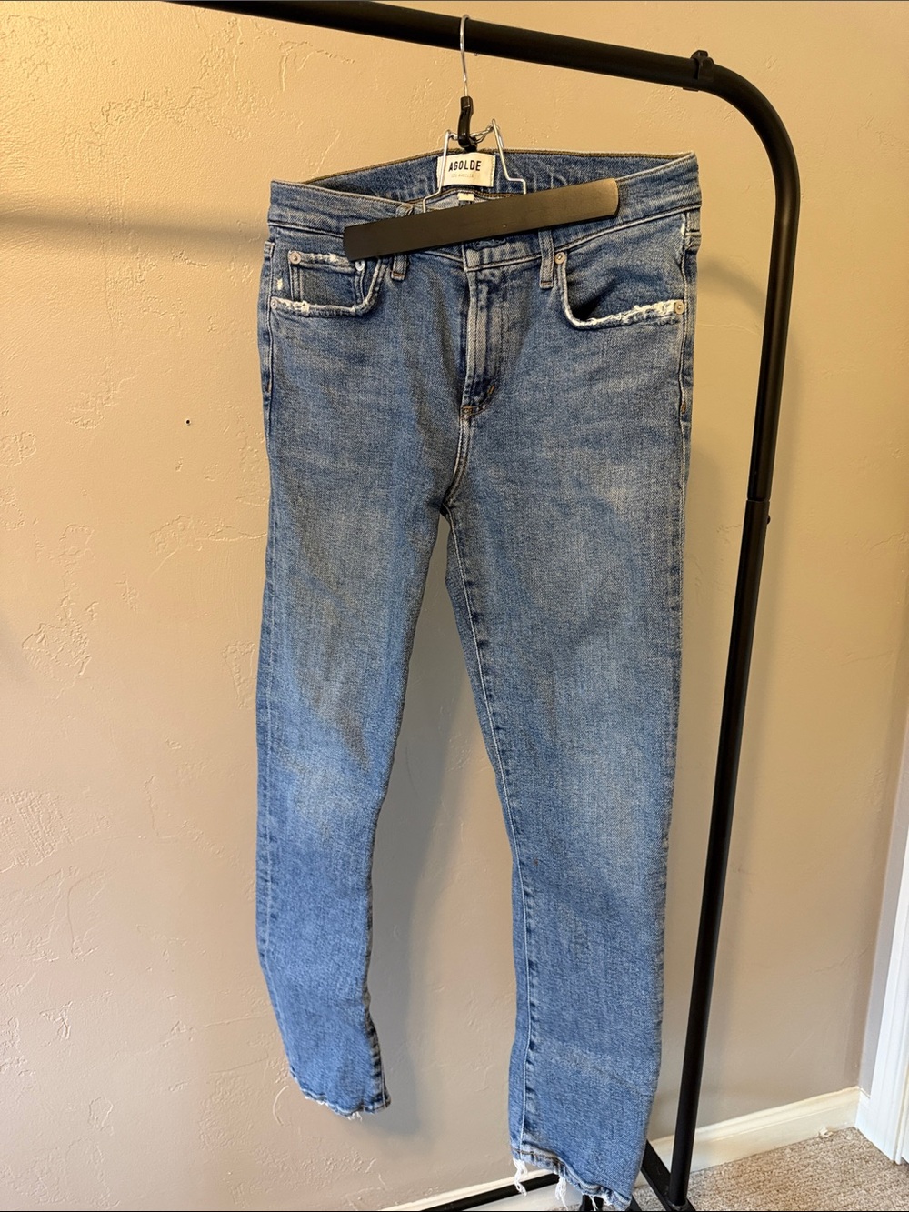 Agolde Light Blue Skinny High-Rise Jeans